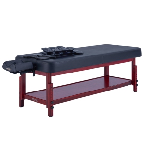 Master Massage 30” AirMaster Full Body Stretching Airwave Stationary Massage Table with Air Cells for Professional & Home Use Chiropractic Table (Black Mahogany Frame)