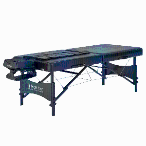 Master Massage 30” Monaco Airwave Full Body Stretching Portable Massage Table with Aircell - Neck, Back, Waist, Hip Comfort for Massage & Home Use Chiropractic Table(Black)