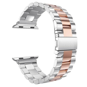 20mm Metal Watch Band for Samsung Galaxy Watch6 5 4, Active, Also Fits Garmin Vivoactive 5, Vivomove 3, 1, Venu SQ - Silver Pink