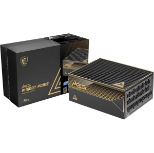 MSI MEG Ai1600T PCIE5, 80 Plus Titanium Full Modular 1600W Power Supply, 12V-2x6 Cable, ATX 3.1 & PCIE 5.1 Ready, Braided Cables, 12 years warranty