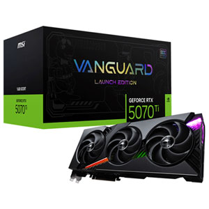 Carte vidéo MSI GeForce RTX 5070 Ti Vanguard SOC Launch Edition 16 Go GDDR7