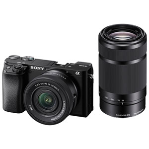 Sony Alpha 6100 APS-C Mirrorless Camera with 16-50mm & 55-210mm Lenses - Black