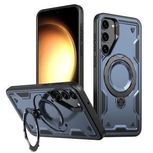 [CS] Shockproof Kickstand Magsafe Case Cover with Ring Stand for Samsung Galaxy S25 / S24, Navy