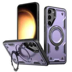 [CS] Shockproof Kickstand Magsafe Case Cover with Ring Stand for Samsung Galaxy S25 / S24, Purple