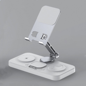 6 in 1 Apple Charging Station for Multiple Devices, 30W Fast Qi-Certified Wireless Charger Stand for iPhone 16/15/14/13/12/Pro/Max/XR/Samsung Galaxy (White)