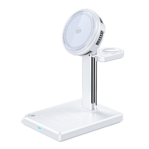 15W Four-in-One Magnetic Ice Seal Desktop RGB Light Wireless Charger U176 Motorcycle Electronic Accessories (White)