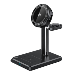 15W Four-in-One Magnetic Ice Seal Desktop RGB Light Wireless Charger U176 Motorcycle Electronic Accessories (Black)