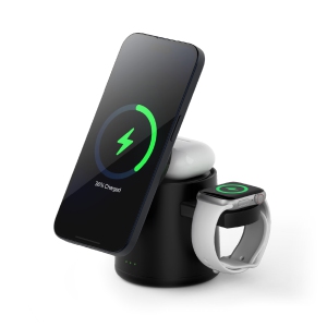 3 in 1 Wireless Charging Station for Apple Fanboys, Cliffora Magnetic Charging Station for MagSafe, Foldable Travel Charger for Multiple Devices
