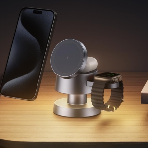 Magnetic 3-in-1 Wireless Charging Stand Ambient Light Nightstand Night Light for iPhone 16/ 15pro Watch Ultra2 S9 AirPods