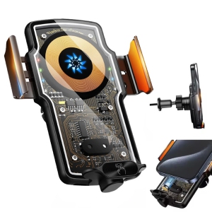 120W Magnetic Charger Car Phone Holder 15W Fast Wireless Charging Autocar Phone Stand Touch Control Lights for iPhone Xiaomi