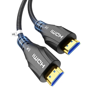 NIERBO 2.1 HDMI Cable 3.3 Feet - 8K Ultra High Speed HDMI Cable/48Gbps/8K 60hz/4K 120hz/Braided/eARC for HDTV, PS5, PS4, Xbox, Blu-ray