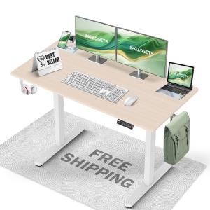 IMGadgets Electric Height-Adjustable Standing Desk with 47" x 24" Tabletop| Ideal for Home-Office Use | 3 Memory Presets, Adjustable Height Range 28.3" to 46.5"| Free Shipping