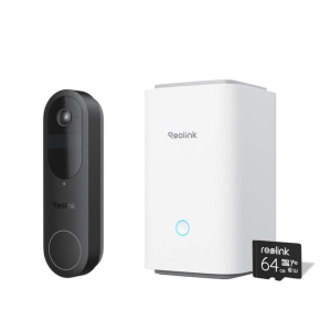 Reolink Video Doorbell (Battery) with Home Hub, 2K Dual-Band Wi-Fi Security System with 150°x150° View