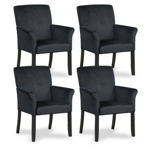 Gymax Set of 4 Arm Chair Guest Chair Home Office w/ Wooden Legs