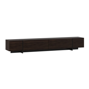 Homsee Wall-Mounted Modern TV Stand with Drop-Down Doors, Spacious Storage, and Sleek Design for Living Room (95.7" W x 15.7" H x 15" D) Dark Brown