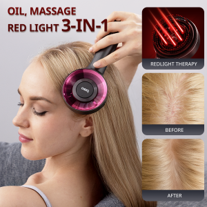 Breo Scalp3 Scalp Massager Comb Anti Hair Loss Scalp Massaging brush Hair Growth Care Scalp Hair Therapy Scalp Reduction Redlight Infrared Therapy Head Massager Grey