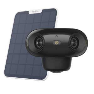 Reolink Argus 4 Pro - 4K 180° Dual-Lens Wi-Fi 6 Battery Security Camera with True Full-Color Night Vision, Solar Powered Wireless Outdoor Camera Black