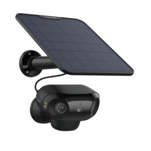 Reolink 4K Solar Security Camera, Rechargeable Battery Wireless Outdoor Camera with Dual-Band Wi-Fi 6, 180° Blindspot-Free View, Argus 4 Pro - Black