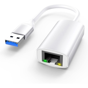 USB to Ethernet Adapter, 1000M RJ45 Adaptor LAN Network Converter Compatible Switch, MacBook Pro/Air, Surface Book/Pro, Chromebook, Most Windows Laptops, Silver