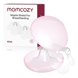 Momcozy Nipple Shield, Floral Contact Nipple Shield for Breastfeeding Moms with Flat or Inverted Nipples, Made Without BPA/BPS, 1 Pair