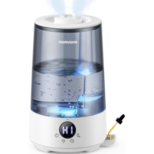 Homvana Humidifiers for Bedroom Home, 3.6L Cool Mist Top-Fill 34H Super Long Time, Quiet 16dB, Baby Humidifier, Oil Diffuser for Large Room, Plants, Nursery, Office BPA FREE, 7 Col