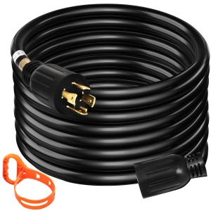 VEVOR 50Ft 30A Generator Extension Cord SJTW 10 AWG 4 Prong, NEMA L14-30P 125/250V Heavy Duty Generator Power Cord with Twist Lock Connector