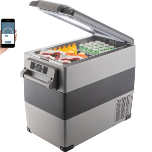 VEVOR 12 Volt Refrigerator, 58 Qt Car Refrigerator, Dual Zone Portable Freezer, Cooler Compressor Freezer with 12/24V DC and 110-240V AC, Freezer Fridge Cooler