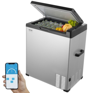 VEVOR Car Refrigerator, 12 Volt Car Refrigerator Fridge, 70 L Single Zone Portable Freezer, -4℉-68℉ Adjustable Range, 12/24V DC and 100-240V AC Compressor Cooler