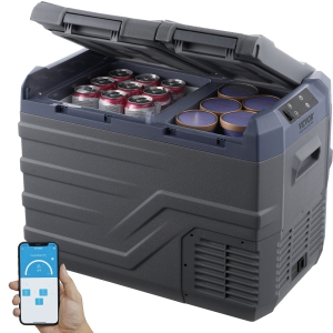 VEVOR Car Refrigerator, 12 Volt Car Refrigerator Fridge, 32 L Dual Zone Portable Freezer, -4℉-68℉ Adjustable Range, 12/24V DC and 100-240V AC Compressor Cooler