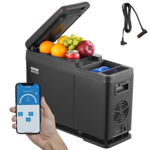 VEVOR Car Refrigerator, 12 Volt Car Armrest Refrigerator Fridge, 8 L Single Zone Portable Freezer, -4℉-68℉ Adjustable Range, 12/24V DC and 100-240V AC Compressor Cooler