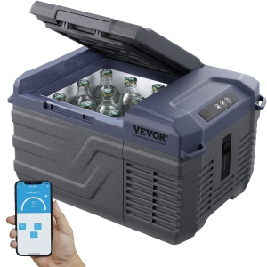 VEVOR Car Refrigerator, 12 Volt Car Refrigerator Fridge, 9 L Single Zone Portable Freezer, -4℉-68℉ Adjustable Range, 12/24V DC and 100-240V AC Compressor Cooler
