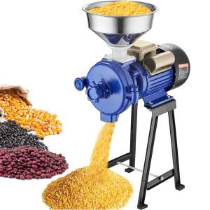 VEVOR Electric Grain Mill Grinder, 3000W Spice Grinders, Commercial Corn Mill with Funnel, Thickness Adjustable Powder Machine, Heavy Duty Feed Flour Cereal Mill Wheat Grinders