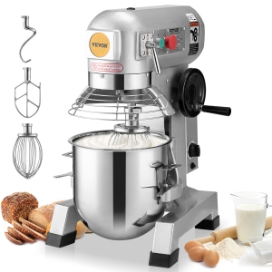 VEVOR Commercial Food Mixer, 15Qt Commercial Mixer with Timing Function, 500W Stainless Steel Bowl Heavy Duty Electric Food Mixer Commercial with 3 Speeds Adjustable 113/184/341RPM