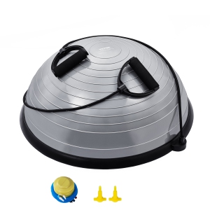 VEVOR 23 Inch Ball GrayTrainer Half Exercise Yoga Balance Stability Ball Resistance Band