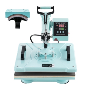 VEVOR Heat Press Machine, 12 x 15 inch, 2 in 1 Heat Transfer Machine with Hat Press, 360° Swing Away T-Shirt Pressing Machine, Digital Precise Control, Fast Even Heating