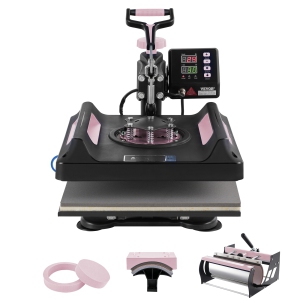 VEVOR Heat Press Machine, 15 x 15 inch, 5 in 1 Heat Transfer Machine with 30 oz Tumbler Press, 360° Swing Away Digital T-Shirt Pressing Machine, Teflon Coating