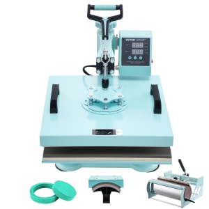 VEVOR Heat Press Machine, 15 x 15 inch, 5 in 1 Heat Transfer Machine with 30 oz Tumbler Press, 360° Swing Away T-Shirt Pressing, Digital Precise Control, for T-Shirts