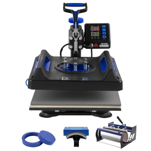 VEVOR Heat Press Machine, 15 x 15 inch, 5 in 1 Heat Transfer Machine with 30 oz Tumbler Press, 360° Swing Away Digital T-Shirt Pressing, Teflon Coating, for T-Shirts