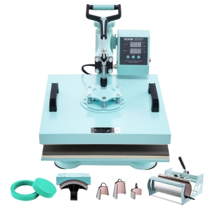 VEVOR Heat Press Machine, 15 x 15 inch, 8 in 1 Heat Transfer Machine with 6-30 oz Tumbler Press, 360° Swing Away T-Shirt Pressing, Digital Precise Control, for T-Shirts