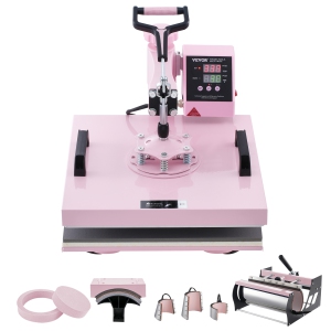 VEVOR Heat Press Machine, 15 x 15 inch, 8 in 1 Heat Transfer Machine with 6-30 oz Tumbler Press, 360° Swing Away T-Shirt Pressing, Digital Precise Control, for T-Shirts