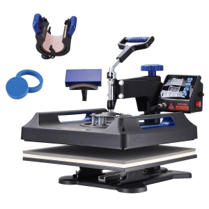 VEVOR Heat Press, 15x15in Swing Away 5 in 1 Heat Press Machine, Digital Control Multifunctional Device, Quick Heating with Safety Features, Ideal for T-shirts, Hats, Caps