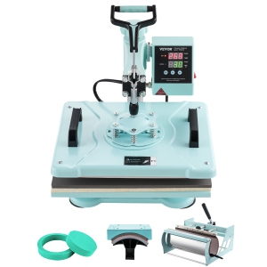 VEVOR Heat Press Machine, 12 x 15 inch, 5 in 1 Heat Transfer Machine with 30 oz Tumbler Press, 360° Swing Away T-Shirt Pressing, Digital Precise Control, for T-Shirts