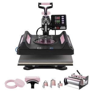 VEVOR Heat Press Machine, 15 x 15 inch, 8 in 1 Heat Transfer Machine with 30 oz Tumbler Press, 360° Swing Away Digital T-Shirt Pressing Machine, Teflon Coating