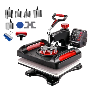 VEVOR 11 in 1 Heat Press, 12 x 15 Inch, Multifunctional Clamshell Printer, Digital Dual-Tube Heat Press Transfer Machine, Swing Away Sublimation Machine for T-Shirt Hat Cap