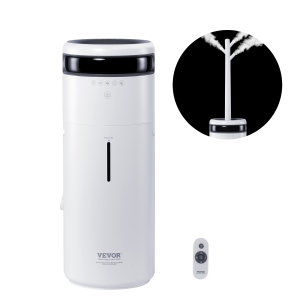 VEVOR 1291.7sq ft Humidifier for Large Room, Commercial Humidifier for Whole House, 16L Water Tank & Night Light & 12h Timer & Auto Shut-Off, Greenhouse, Branch Tube w/360° Nozzle