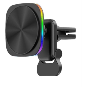 Car Phone Mount – 15W Magnetic Wireless Charger for 12-15 Series, Reliable and Efficient Wireless Charging Phone Holder (Black)