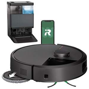 iRobot Roomba Plus 505 Combo Bagless Robot Vacuum & Mop for Multi-Surface with AutoWash Dock, Self-Emptying, LiDAR - Black