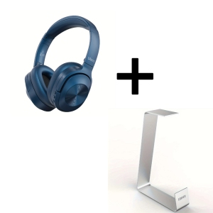 Active Noise Cancelling Wireless Over-Ear Headphones, 40H Playtime & Aluminum Stand