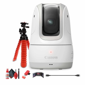 Canon PowerShot PICK PTZ Camera (White) + 64GB Memory Card + Flexible Tripod Bundle (International Version)