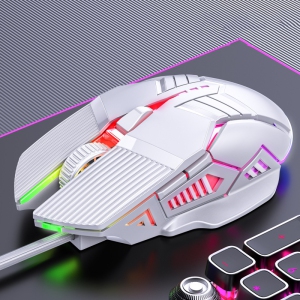 Luminous Wired Mouse Mechanical Mute Gaming Mouse Wired Pc Gaming Mice Portable Computer Mouse for Laptop Pc Mouse Computer Mice (White)